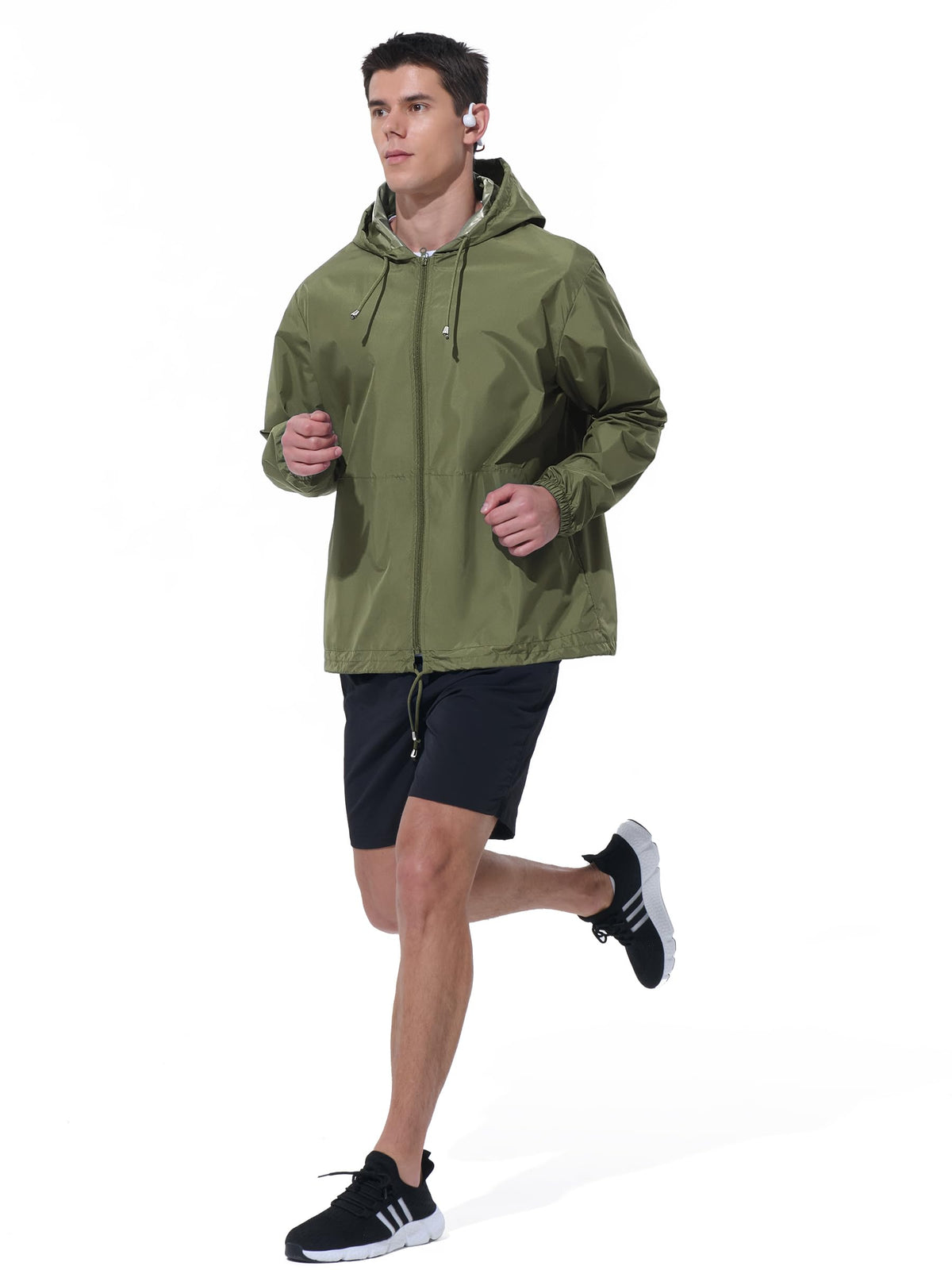 UIQUR Mens Rain Jacket Raincoat Windbreaker Running Waterproof Lightweight Packable with Hood Travel Hiking Cycling