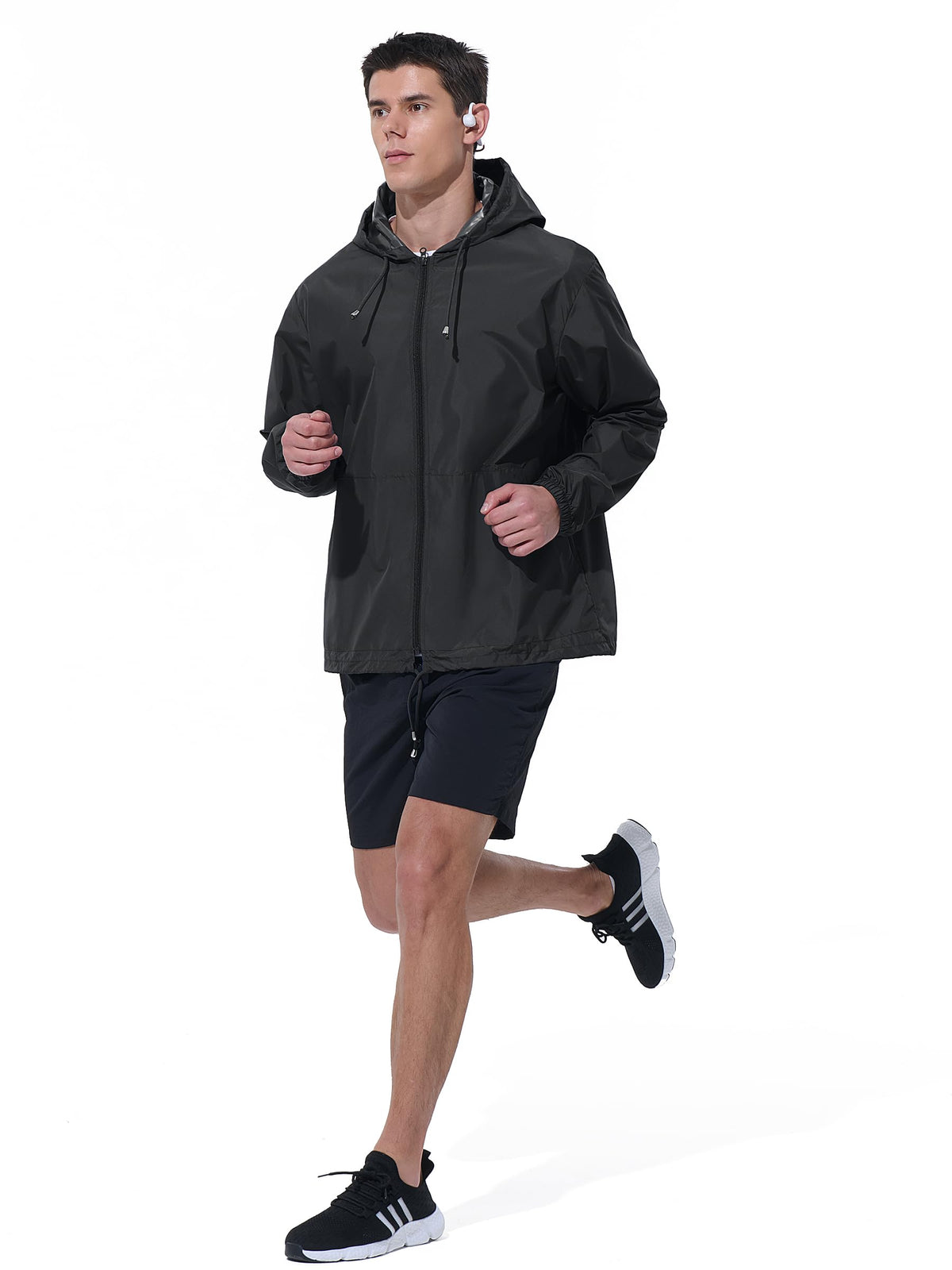 UIQUR Mens Rain Jacket Raincoat Windbreaker Running Waterproof Lightweight Packable with Hood Travel Hiking Cycling