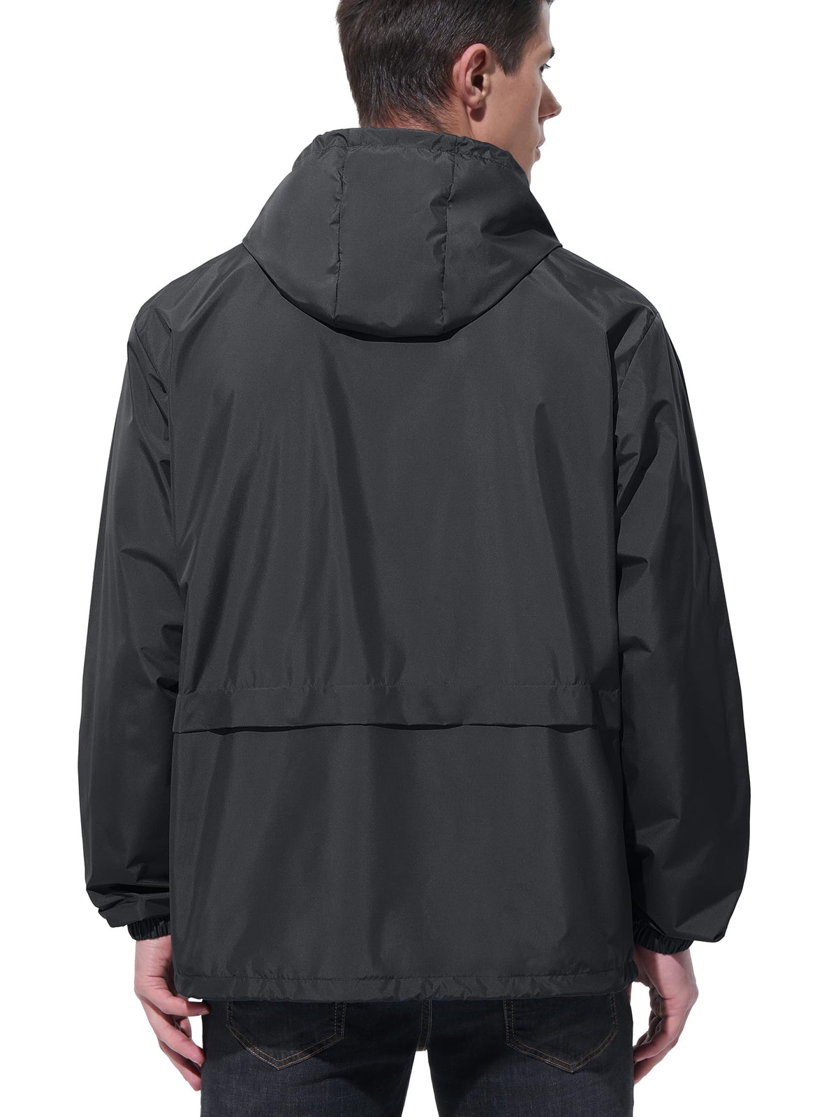 UIQUR Mens Rain Jacket Raincoat Windbreaker Running Waterproof Lightweight Packable with Hood Travel Hiking Cycling