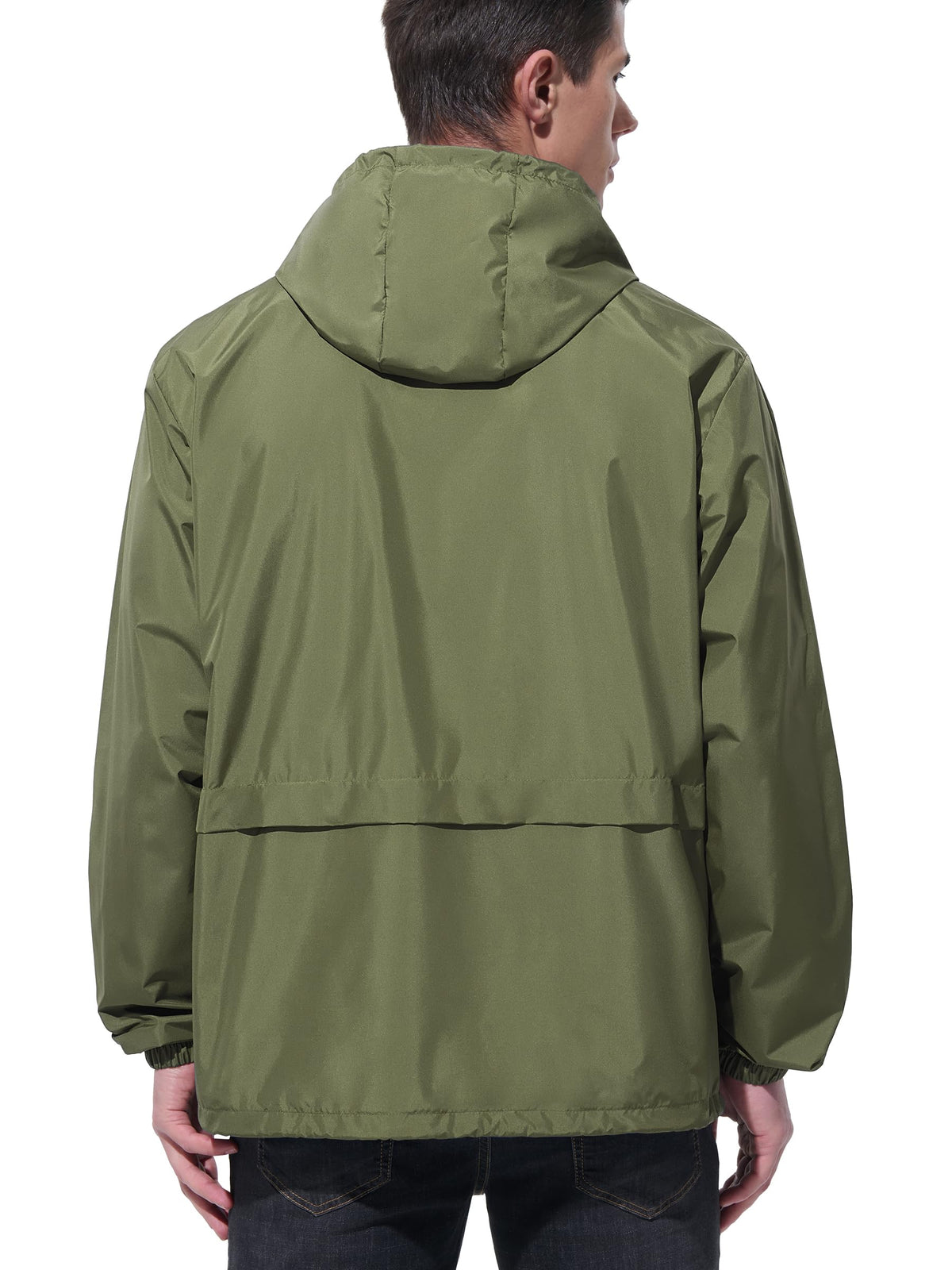 UIQUR Mens Rain Jacket Raincoat Windbreaker Running Waterproof Lightweight Packable with Hood Travel Hiking Cycling