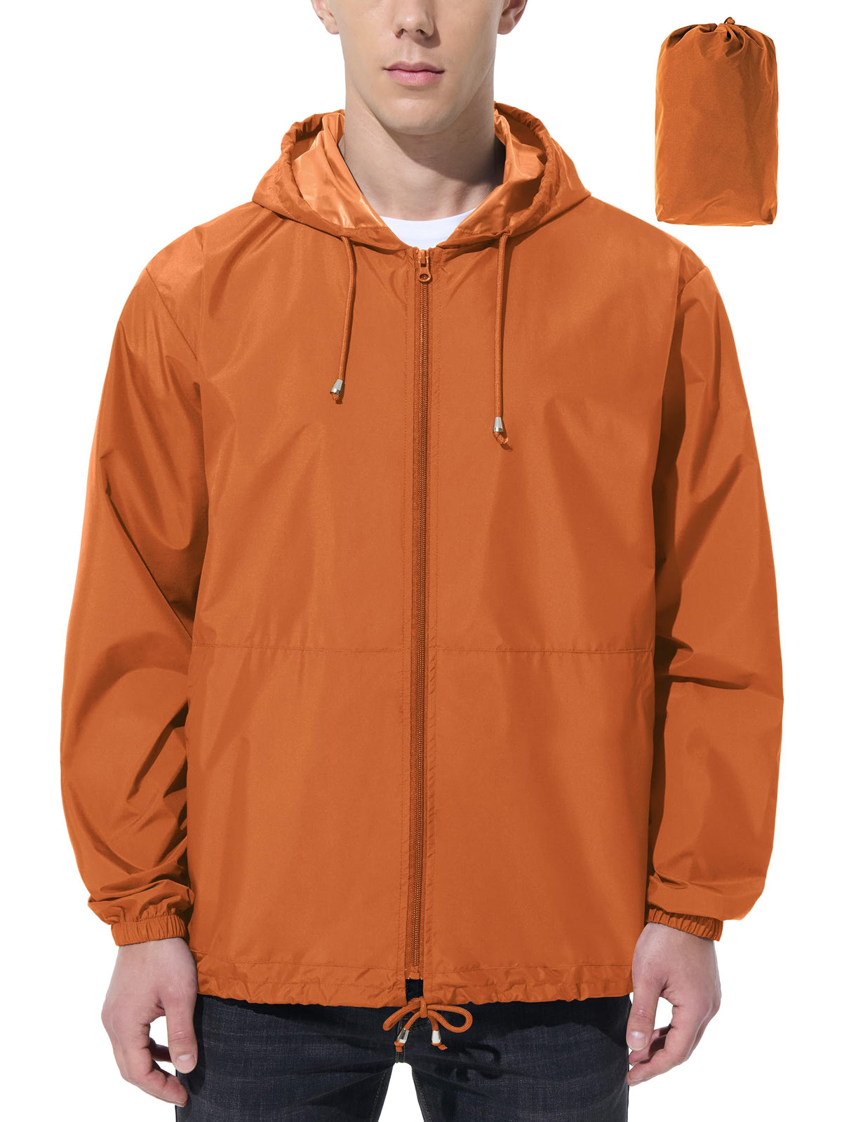 UIQUR Mens Rain Jacket Raincoat Windbreaker Running Waterproof Lightweight Packable with Hood Travel Hiking Cycling